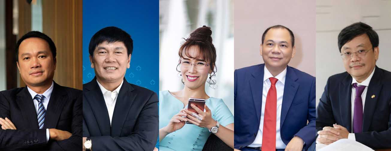 The assets of billionaire Pham Nhat Vuong increased sharply, while the assets of the remaining 4 Vietnamese billionaires decreased. Graphics: Phan Anh