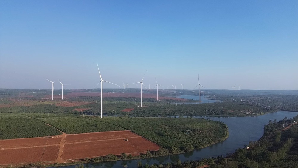 Wind power field in Bau Can commune. Photo: Thanh Tuan