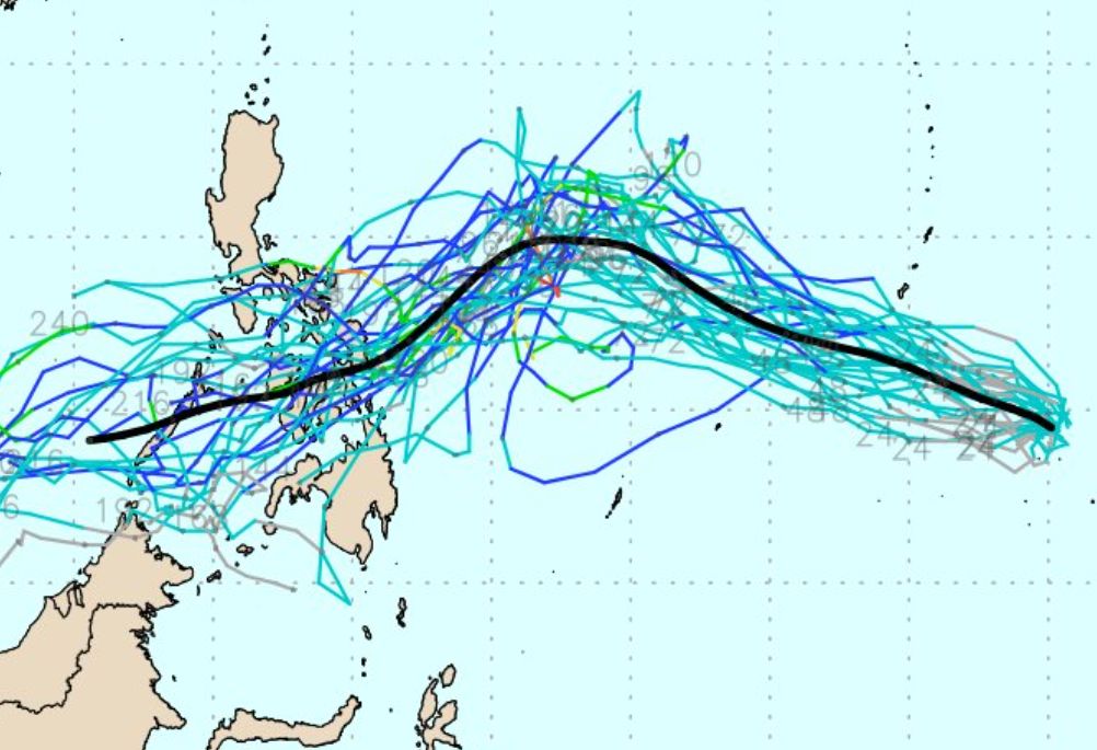 低気圧93Wの進路予測、台風に発達する可能性。写真:Weathernerds.org