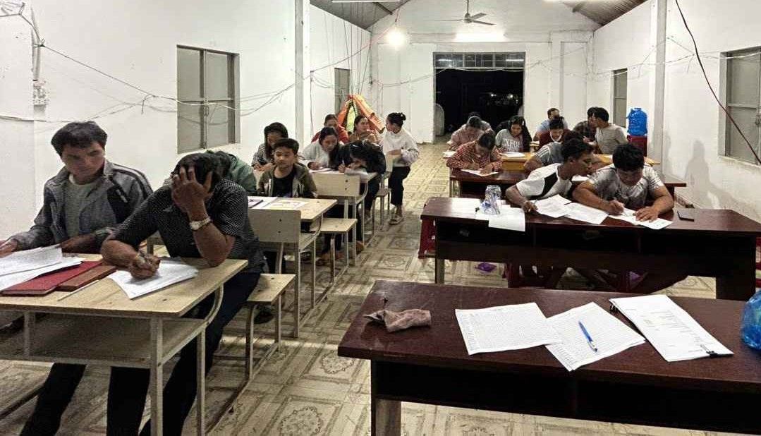 Cac lop dao tao nghe duoc to chuc ngay tai co so, thuan loi cho viec di chuyen cua hoc vien. Anh: Bao Trung