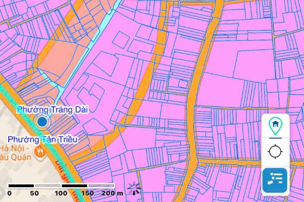 Vị trí con suối trên phần mềm quy hoạch...