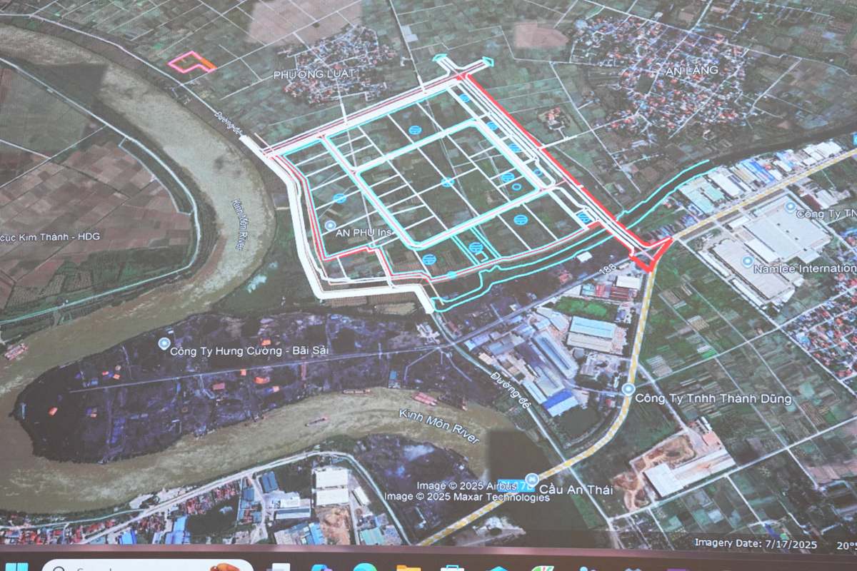 チャンリュー区とキンモン区のアンフー産業クラスターのパノラマ。写真: ハイフォン電子情報ポータル