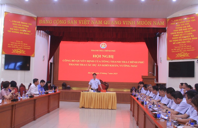 The Government Inspectorate has announced the Inspection Conclusion of projects with difficulties and problems at the Ministry of Culture, Sports and Tourism, images at the announcement ceremony of the inspection decision. Photo: Government Inspectorate