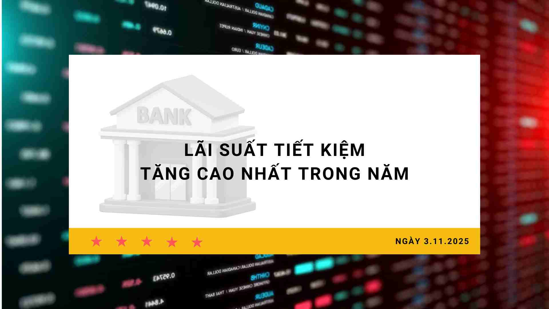 Interest rate 3.11: Savings interest rate increases the highest in the year