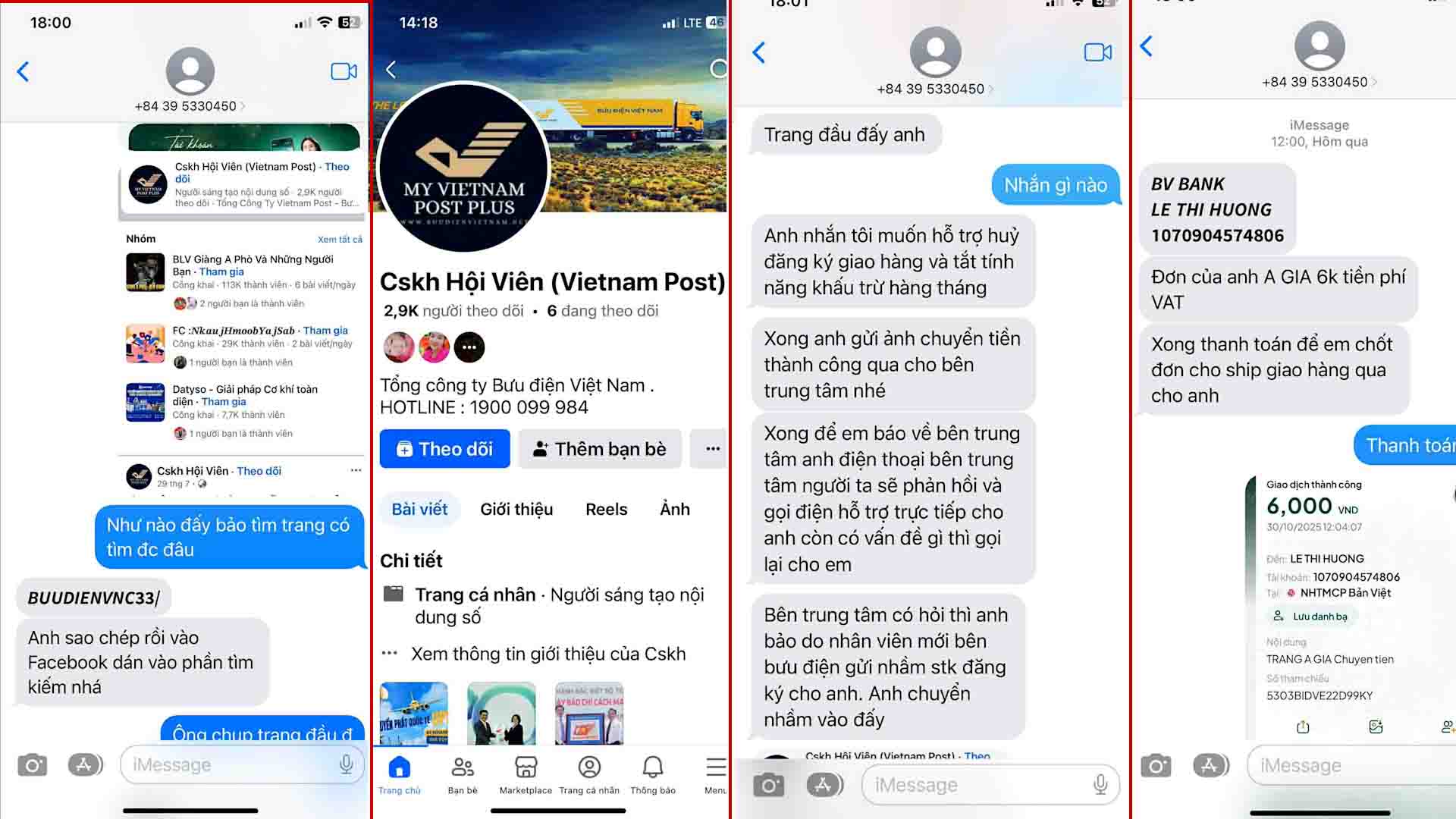 Doan tin nhan trao doi giua anh Gia va cac doi tuong lua dao. Anh: NVCC  