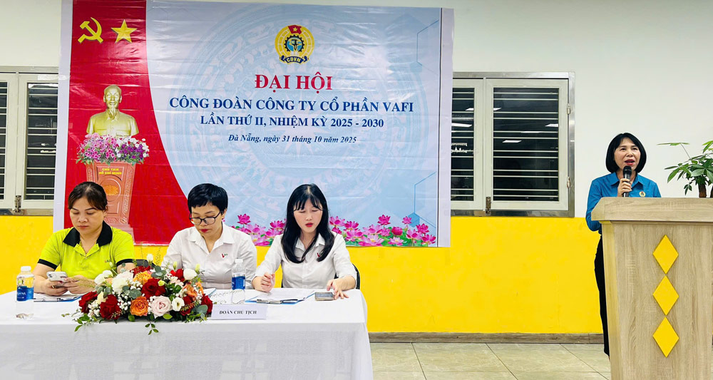 The Trade Union of Vafi Joint Stock Company (Hoa Khanh Industrial Park Expansion) held a Congress for the 2025-2030 term. Photo: Da Nang Trade Union