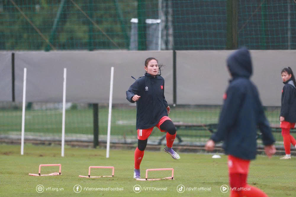 Tuyen nu Viet Nam co tinh than tot truoc SEA Games 33. Anh: VFF