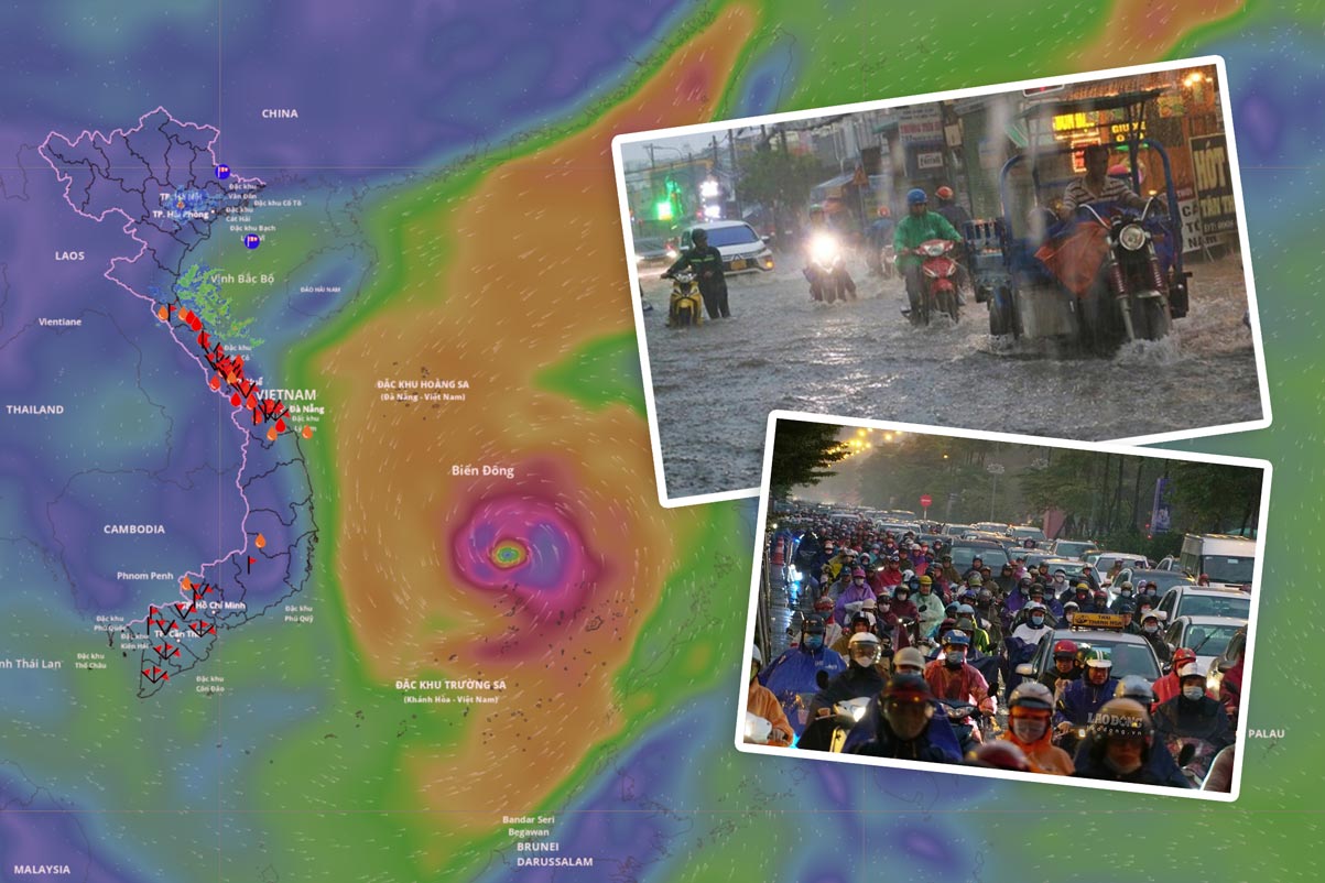 Forecast of the number of storms, tropical depressions appearing and areas with heavy rain