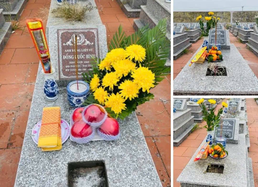 Dai Họp墓地の殉職者の遺体の一部が修理されました。写真:Kien Haiコミューン、ハイフォン