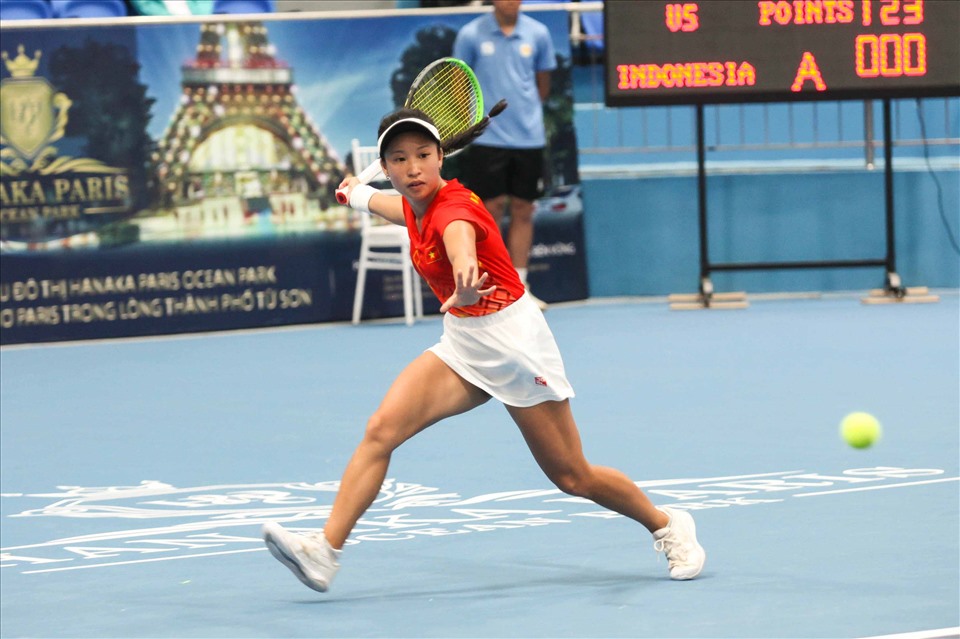 Savanna Ly Nguyen is determined to achieve the best results at the 33rd SEA Games for the Vietnam Tennis Team. Photo: Thanh Thuy