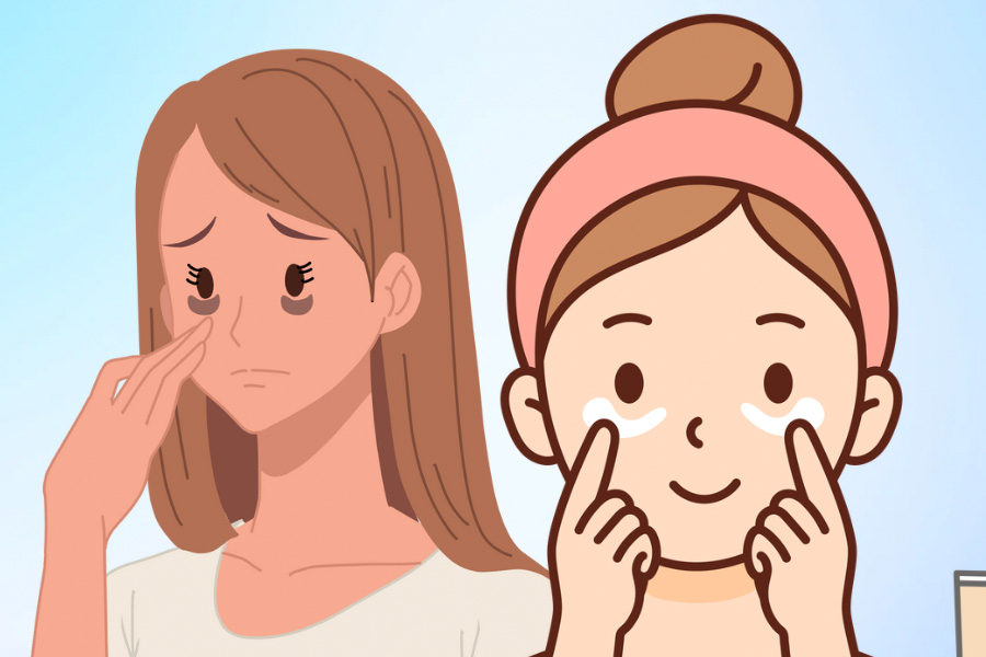 クマの改善におけるクリームと美容液の効果。グラフィック: ティエン・ナン