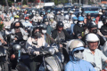 Thousands of vehicles are stuck at the Northwest gateway of Ho Chi Minh City during rush hour