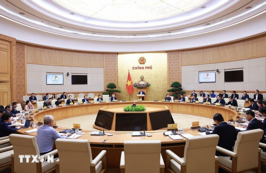 Phien hop Chinh phu chuyen de ve Trung tam Tai chinh quoc te tai Viet Nam. Anh: TTXVN
