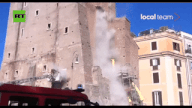 The Torre dei Conti Tower in Italy collapsed partially. Photo: RT