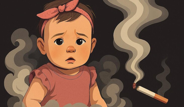 Exposure to cigarette smoke in the womb and in the early years of life can cause children to age biologically earlier than their real age. Graphics: Huong Giang