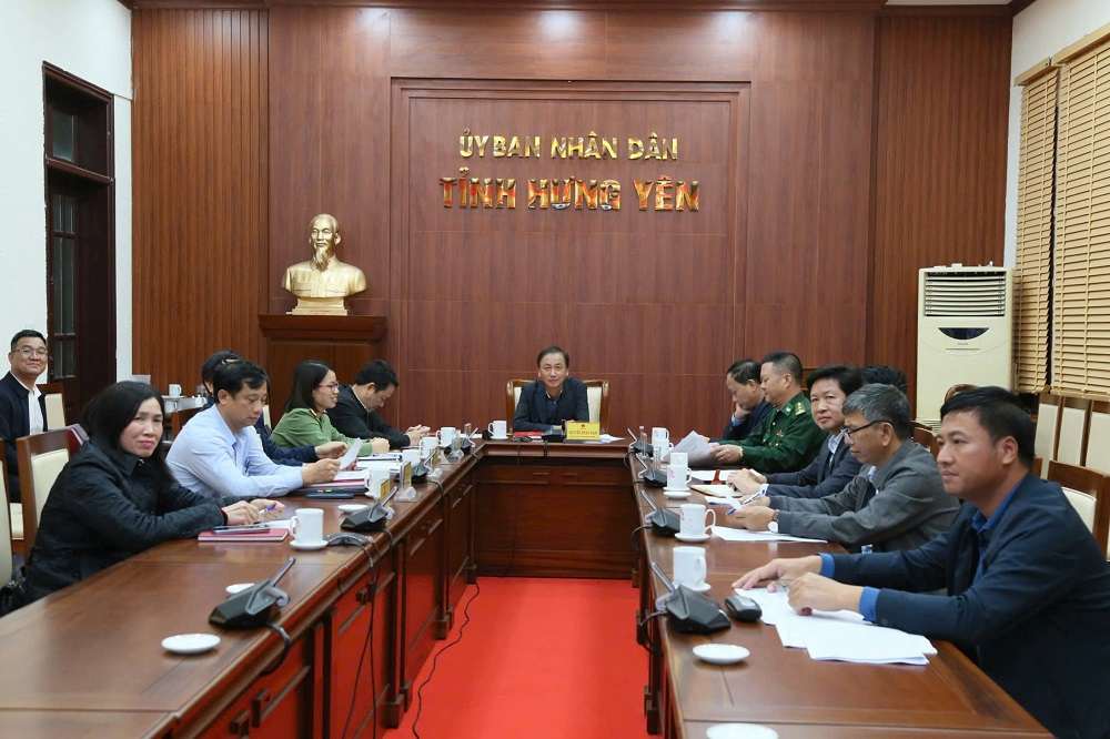 Diem cau tinh Hung Yen du phien hop truc tuyen do Thu tuong Chinh phu chu tri. Anh: Cong TTDT tinh Hung Yen