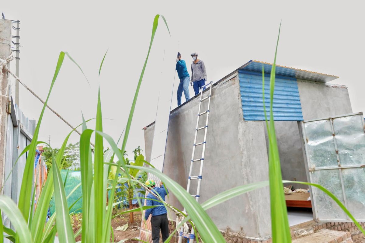 農地に家を建てる世帯が自主的に建物を取り壊す。写真: ハイフォン市ティエンフオン区の電子情報ポータル