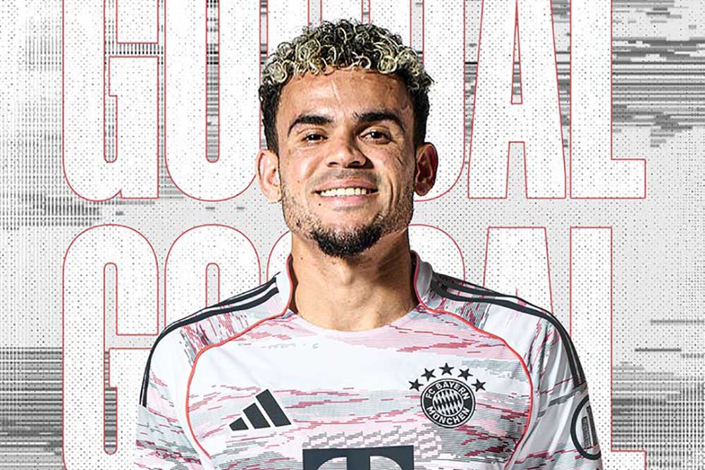 Luis Diaz scored a double and received a red card in Bayern's win. Photo: Bayern Munich