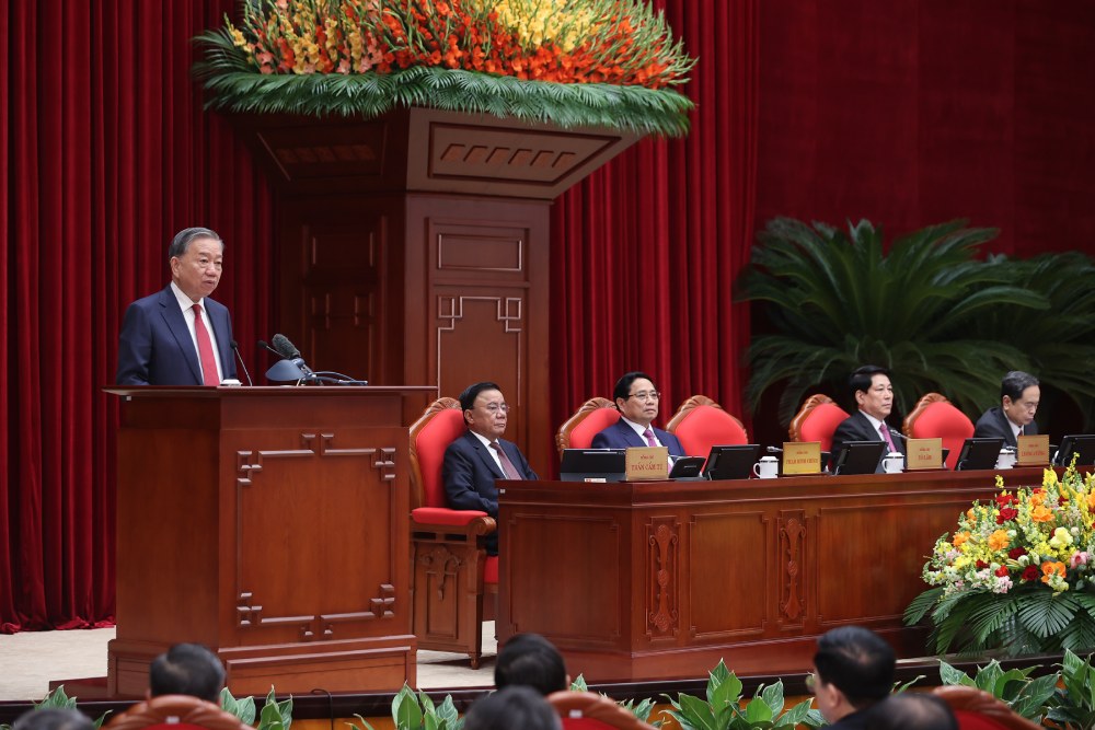General Secretary To Lam delivered the opening speech at the 14th Conference of the 13th Party Central Committee. Photo: Nhat Bac
