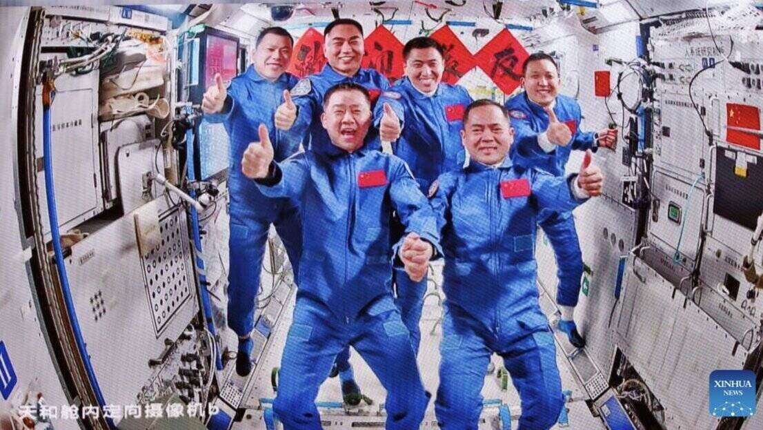 Than Chau 20 and Than Chau 21 athletes on China's Tianjin space station. Photo: Xinhua