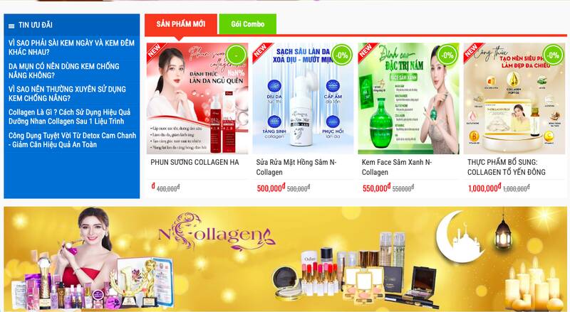 Products of Ngan Collagen company are displayed online. Photo: Ha May