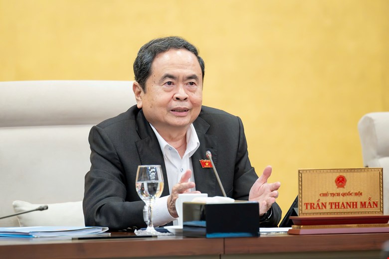 Chu tich Quoc hoi Tran Thanh Man phat bieu ket luan tai phien hop thu 51 cua Uy ban thuong vu Quoc hoi chieu 5.11. Anh: Media Quoc hoi