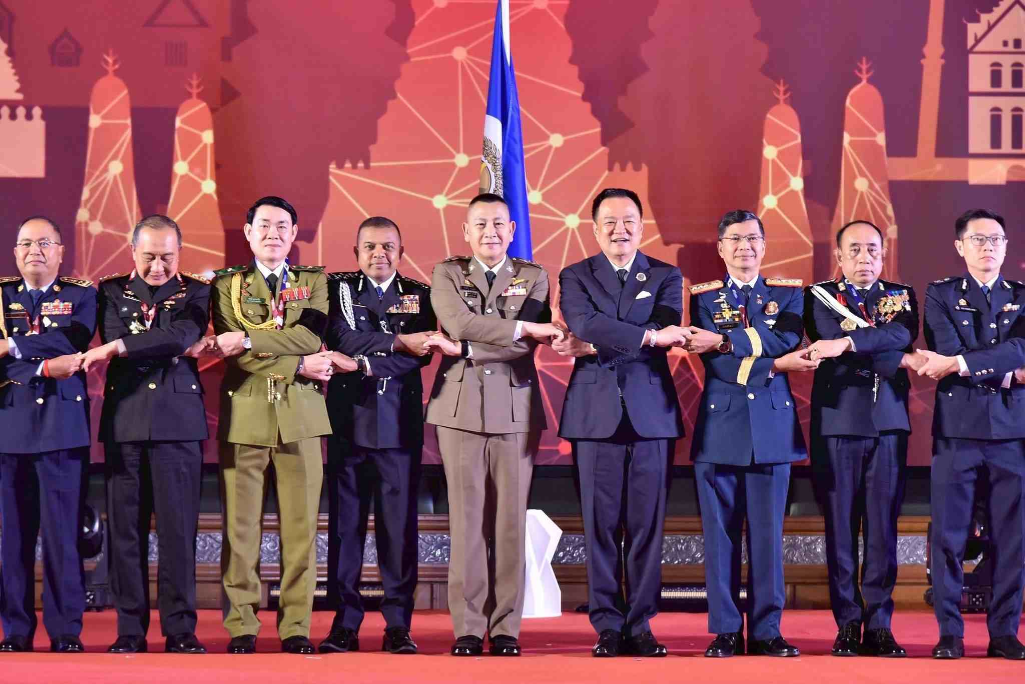 Prime Minister Anutin Charnvirakul (4th from right) and delegates attending the 43rd ASEAN Police Command Conference in Bangkok, Thailand. Photo: Thai Prime Minister's Office