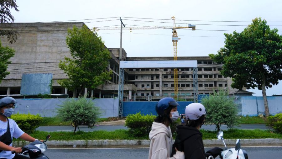 The investment project to build a new Can Tho City Oncology Hospital (scale of 500 beds) is like a large construction site in the heart of the city. Photo: Phong Linh