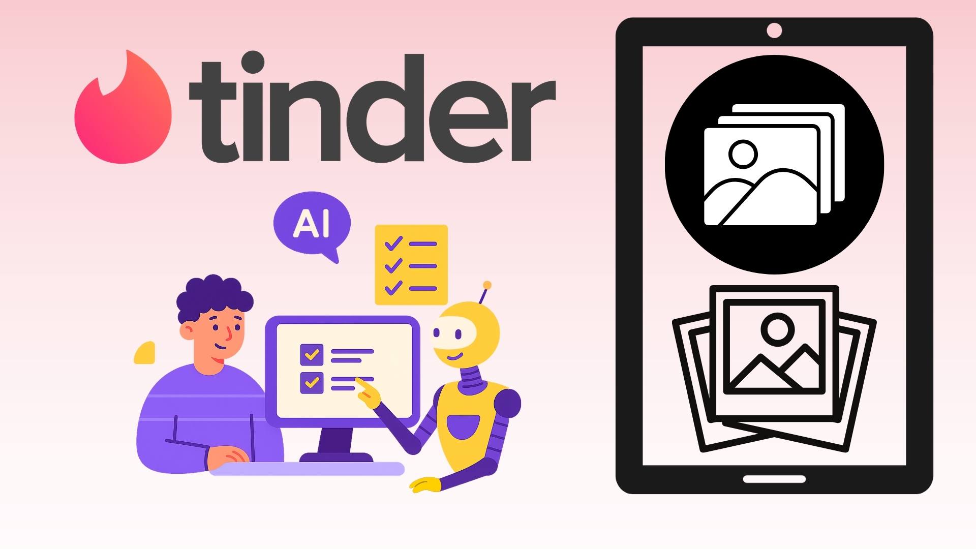 Tinder thu nghiem AI khai thac anh trong dien thoai de ghep doi thong minh hon. Do hoa: Minh Vu