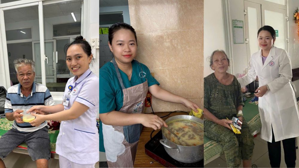 When motorbike fuel becomes a source of life for patients in the midst of floods. Photo: Tran Thi