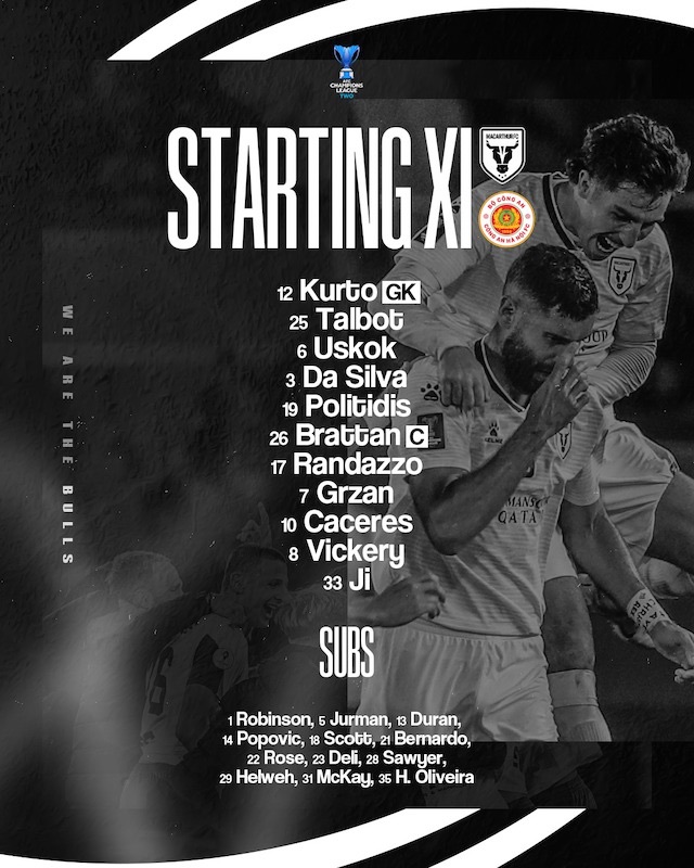 Doi hinh ra san cua Macarthur FC. Anh: MFC