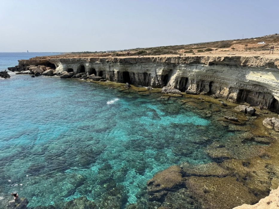 Walking in the blue water of the island of cypress. Photo: Nam Ha