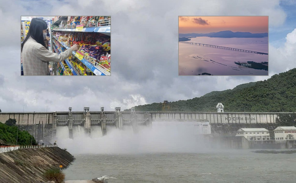 Gia Lai bans vehicles from crossing Thi Nai bridge. Photo: Hoai Phuong