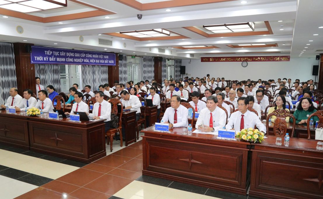 Scene of the Can Tho City Power Company Trade Union Congress. Photo: An Duy