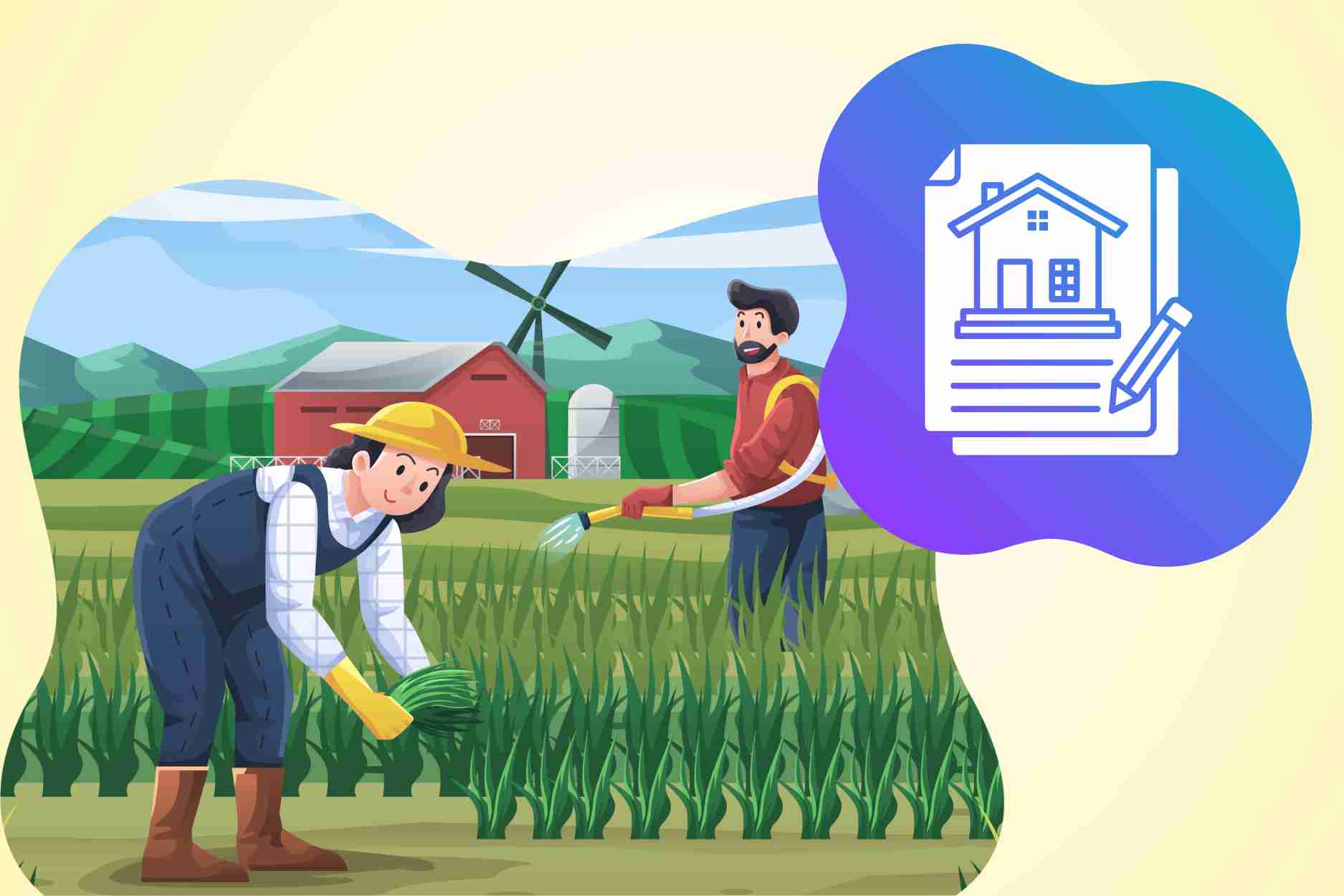 Procedures for granting red books in cases of not directly engaged in agricultural production