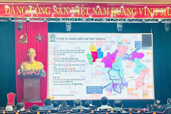 ハノイはオリンピックスポーツ都市区画計画 - ゾーン D について人々の意見を収集している。写真: Nguyen Ly