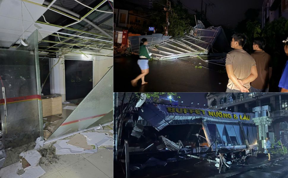 Strong winds have collapsed many constructions and items of houses in Gia Lai. Photo: Ho Huynh