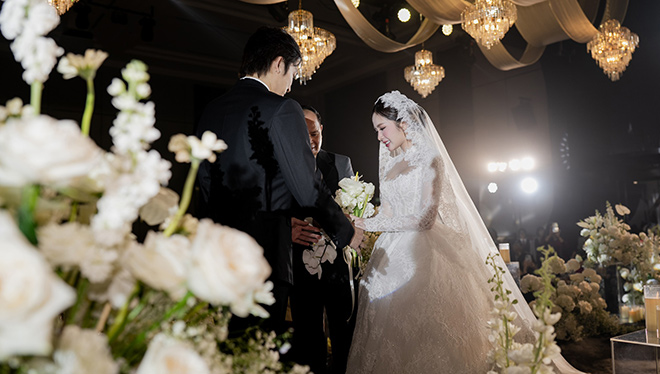 Khoanh khac xuc dong trong tiec cuoi. Anh: 7799 Wedding