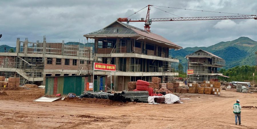 Si Pa Phin Primary and Secondary Boarding School - the first school in the policy of building 248 border schools has completed 50% of the plan even though it has only started construction for 3 months. Photo: Van Thanh Chuong