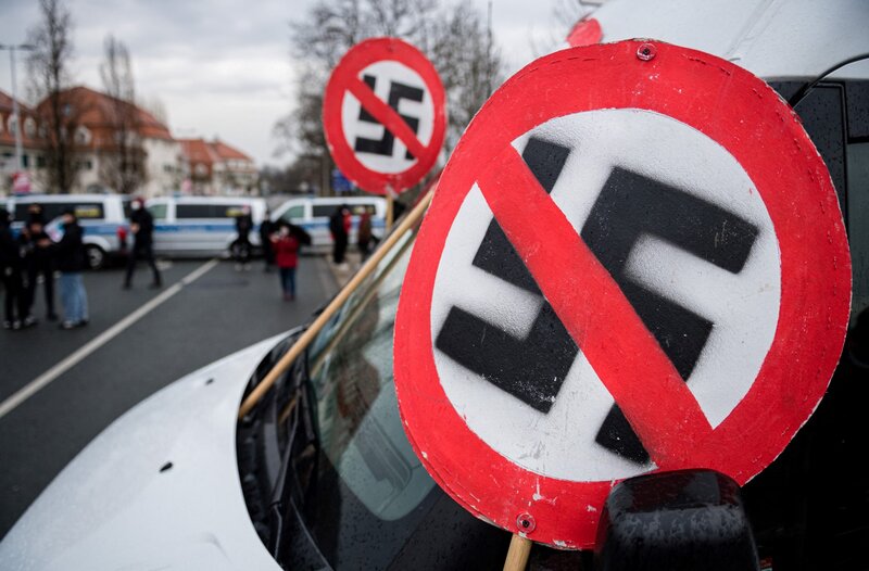The symbol of the German commune is banned in Germany. Photo: AFP