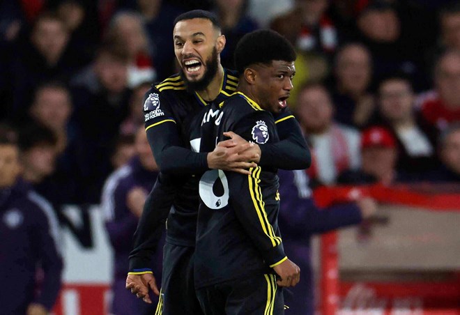 Amad Diallo was the one who shined to help Man United avoid defeat against Nottingham Forest. Photo: AFP