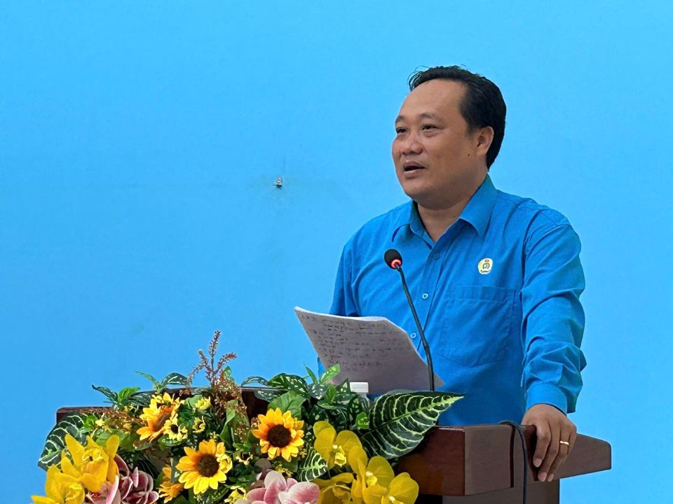 Pho Chu tich LDLD tinh An Giang Pham Van Dang phat bieu chi dao hoi nghi. Anh: Cam Tu