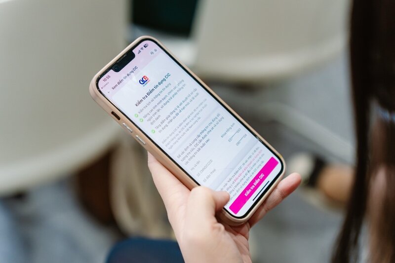 Trai nghiem thuc te tinh nang tra cuu Diem tin dung ca nhan tren ung dung MoMo. Ảnh: CIC