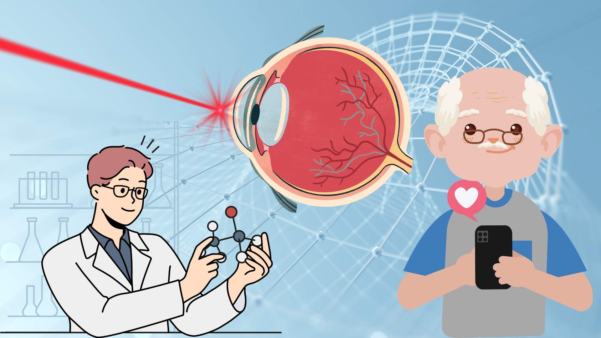 The new laser method promises to prevent blindness due to vision loss in the elderly. Graphics: Minh Vu