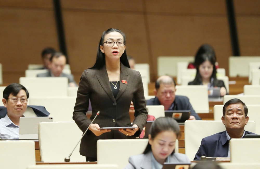 Dai bieu Quoc hoi Trinh Thi Tu Anh. Anh: Pham Dong