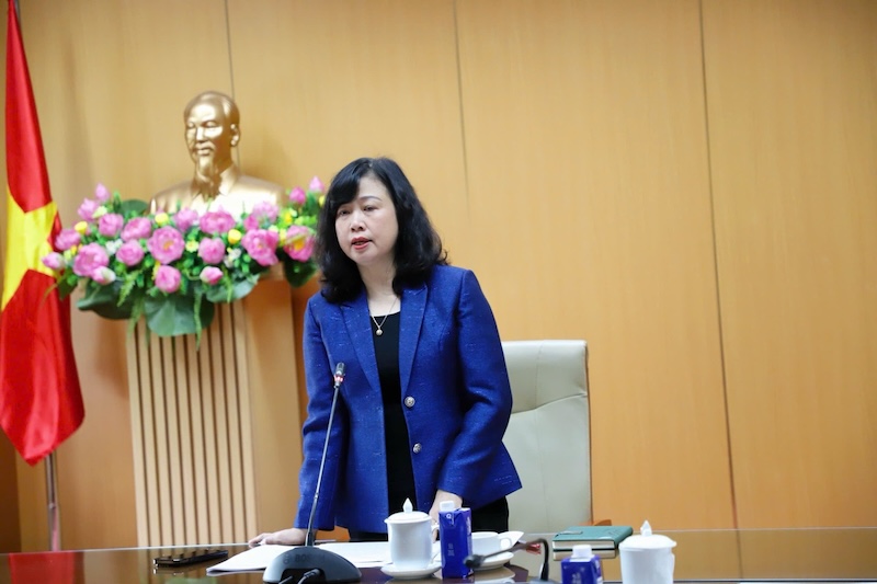 The Minister of Health chaired a meeting on the progress of completing facilities 2 of Bach Mai Hospital and Viet Duc Hospital, Facility 2. Photo: Tran Minh
