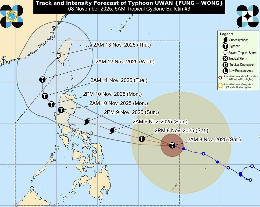 Du bao duong di cua bao Fung-wong. Anh: PAGASA