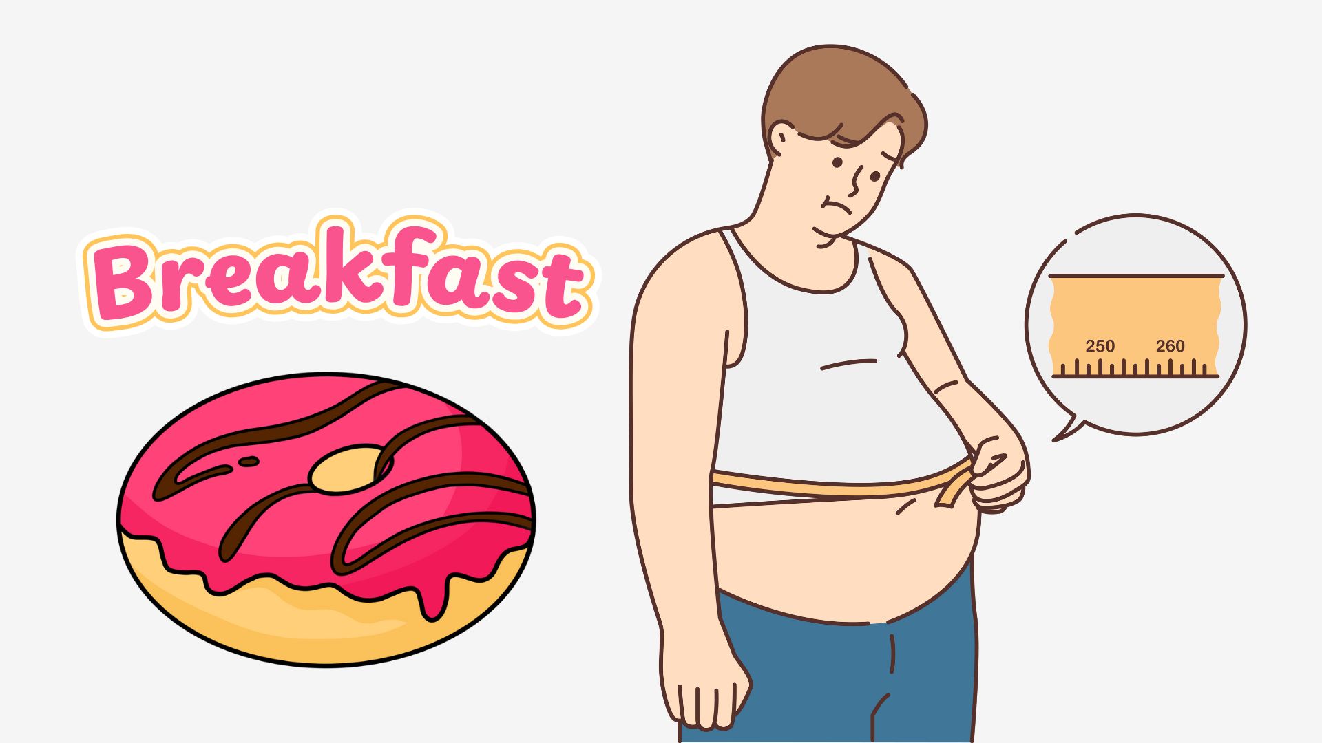 Eating an unhealthy breakfast causes weight gain. Graphics: Thanh Thanh