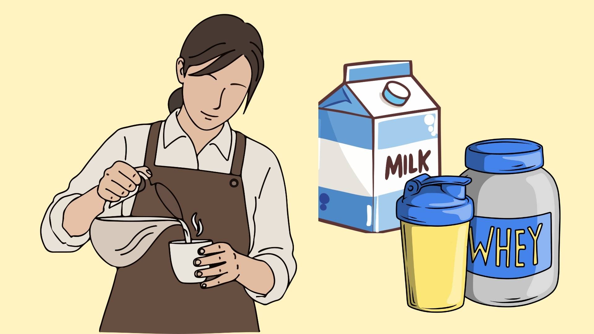 Pha protein voi sua nong dung cach de khong von cuc va tang hap thu. Do hoa: Bao Anh