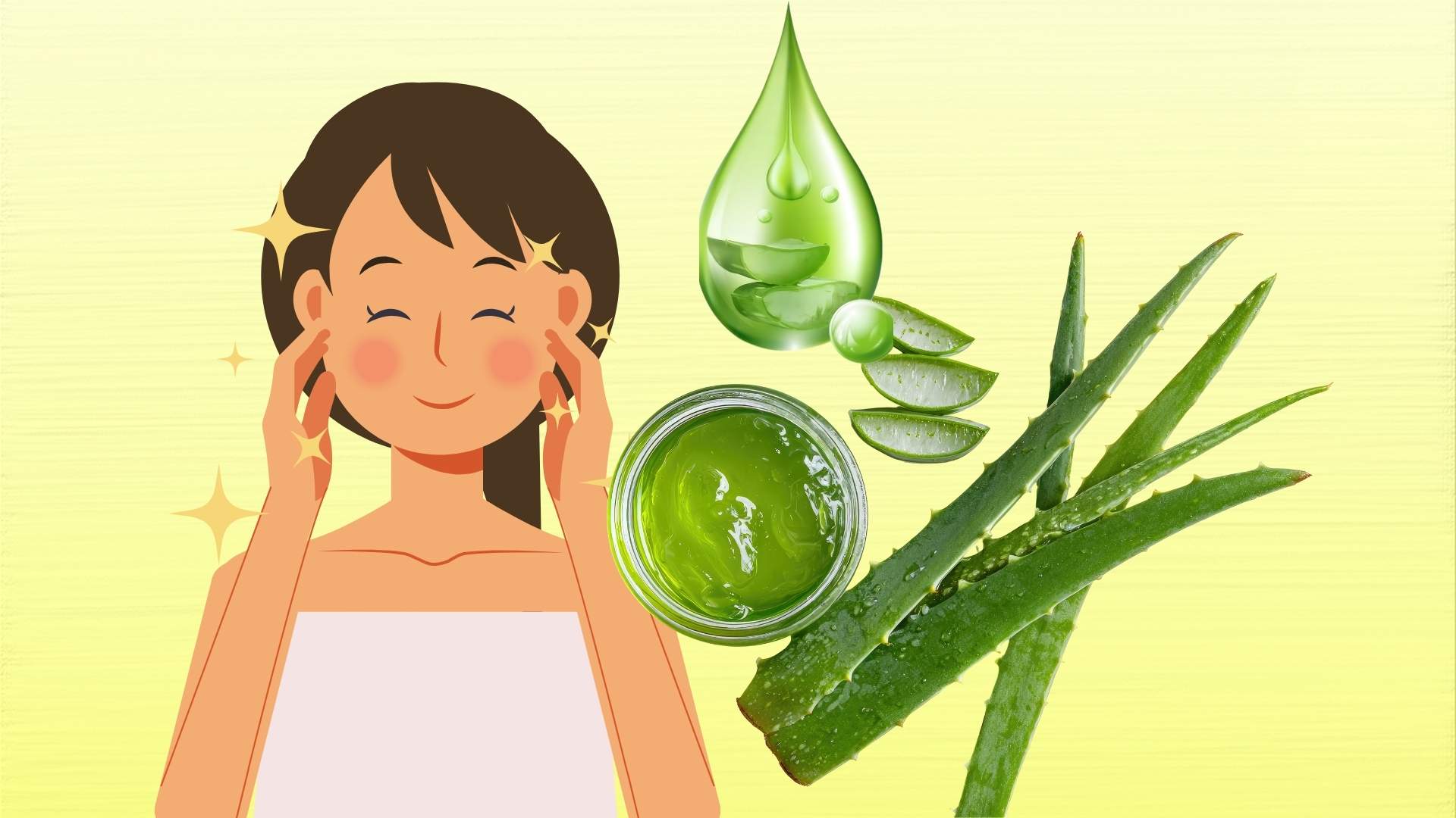 The secret to helping the skin to be bright and smooth, naturally clear acne with aloe vera. Graphic photo: Hoang Loc